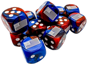 United States War Dice Gemini Blue-Red/white 16mm d6 Dice BlockÃ¢â€žÂ¢ (12 dice)