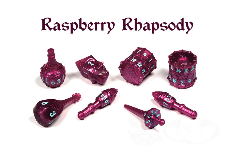 PolyHero Bard 8 Dice Set Raspberry Rhapsody