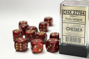 Glitter 16mm d6 Ruby/gold Dice BlockÃ¢â€žÂ¢ (12 dice)