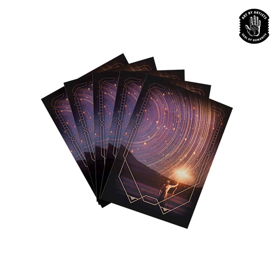 Orange Nebula Curator Sleeves (100) Silence