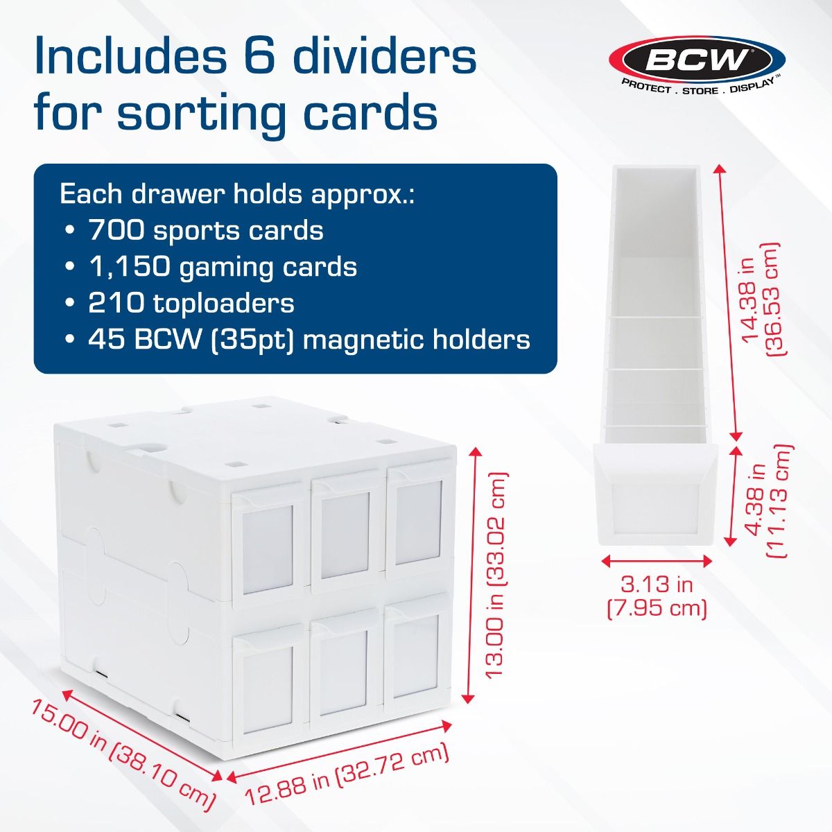 Card Catalog 6 Drawer White