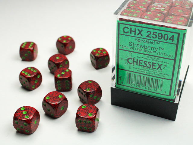 SpeckledÃ‚Â® 12mm d6 StrawberryÃ¢â€žÂ¢ Dice BlockÃ¢â€žÂ¢ (36 dice)