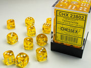 Translucent 12mm d6 Yellow/white Dice BlockÃ¢â€žÂ¢ (36 dice)