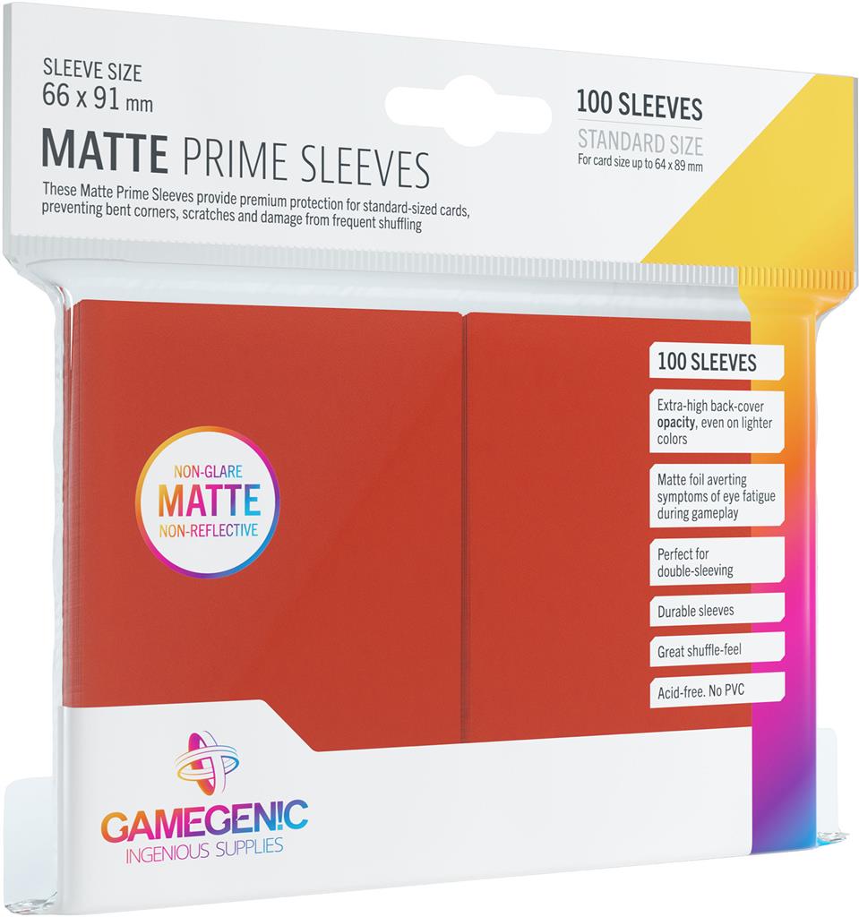 Matte Prime Sleeves Red 66x91