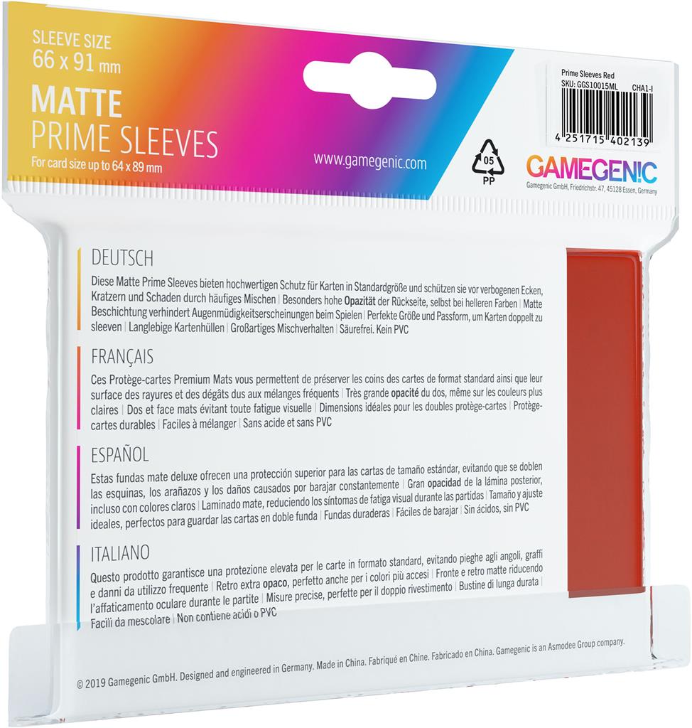 Matte Prime Sleeves Red 66x91