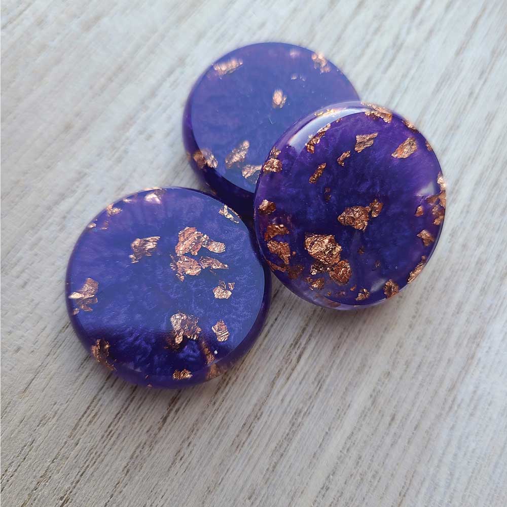 Crokinole Discs -Resin - Gilded-PurpleCopper