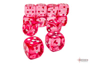 Translucent 16mm d6 Pink/white Dice BlockÃ¢â€žÂ¢ (12 dice)