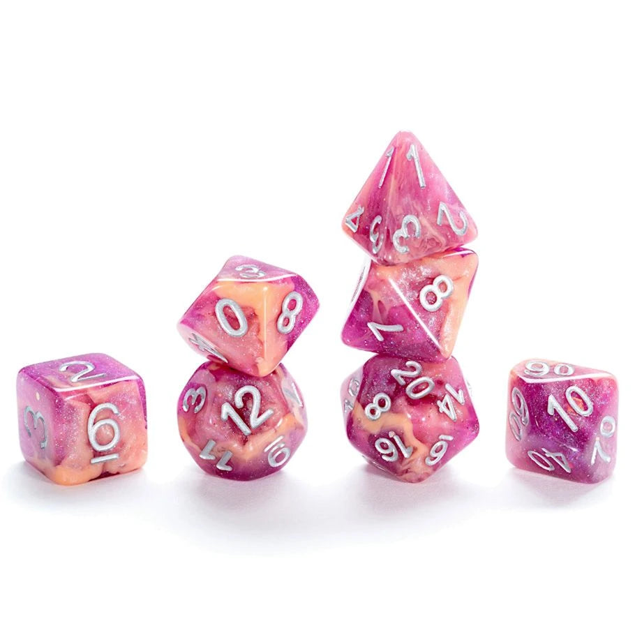 Aether Dice - Raseberry & Cream 7-Die Set