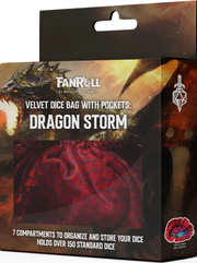 Velvet Compartment Dice Bag Dragon Storm Red
