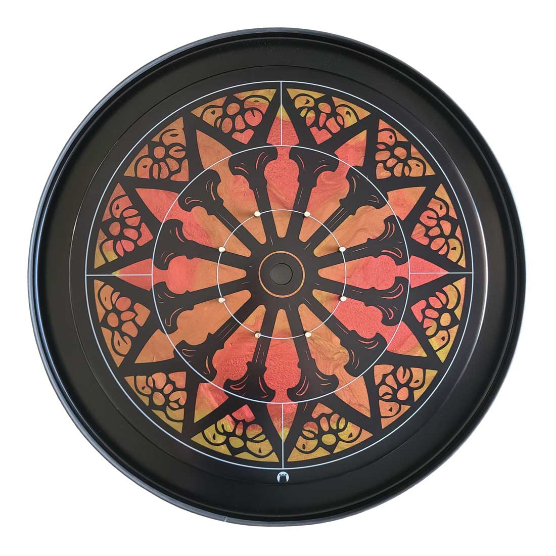 Crokinole Board Gothic Glow Red
