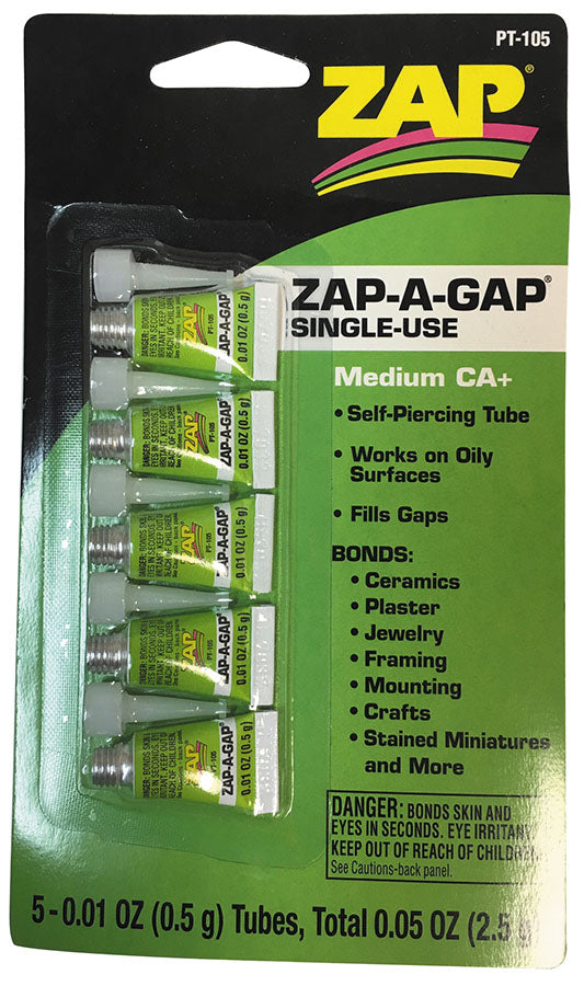 Zap A Gap Single Use CA+ 0.01oz tubes