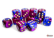 GeminiÃ‚Â® 16mm d6 Blue-Purple/gold Dice BlockÃ¢â€žÂ¢ (12 dice)