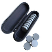 Crokinole 13 Grey Premium Glazed Wooden Discs with Hard Carry Case