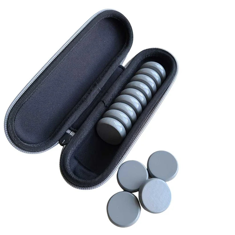 Crokinole 13 Grey Premium Glazed Wooden Discs with Hard Carry Case