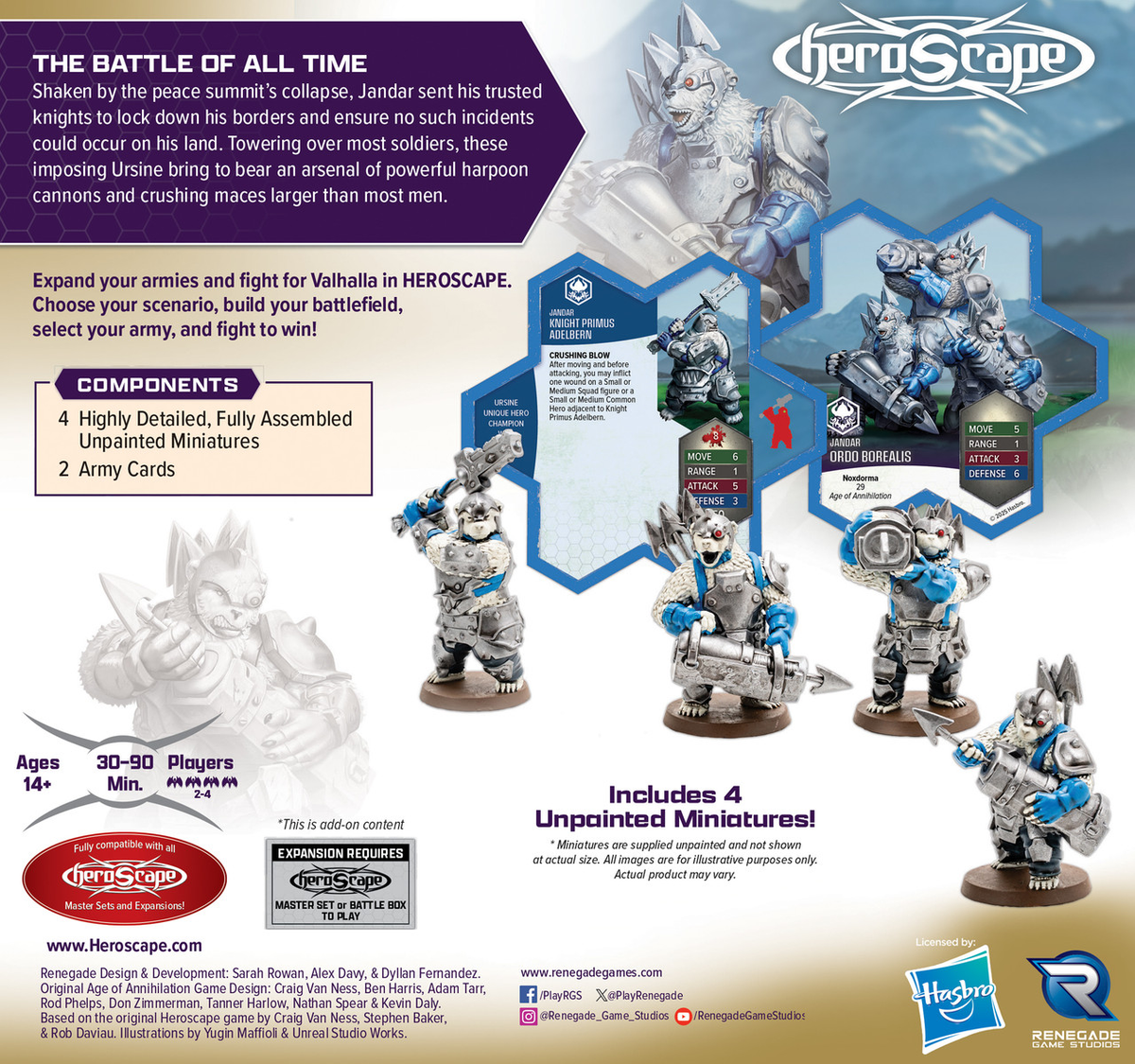 HeroScape Rising Tide Knight Primus Adelbern and Ordo Borealis Army Expansion