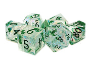 Old School Dice: Sharp Edged 7-Piece Dice Set - Green Ice
