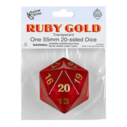 D20 55mm Countdown Ruby w/Gold Bagged