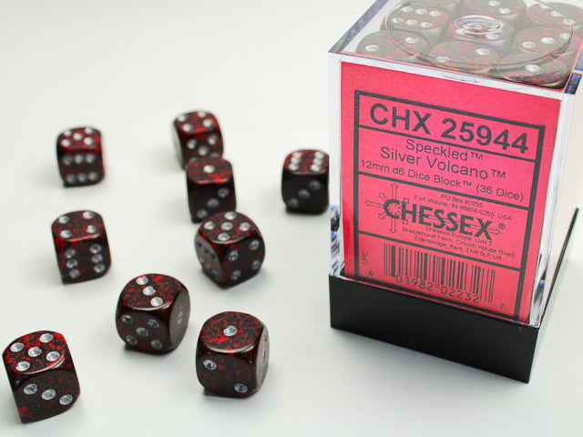 SpeckledÃ‚Â® 12mm d6 Silver VolcanoÃ¢â€žÂ¢ Dice BlockÃ¢â€žÂ¢ (36 dice)