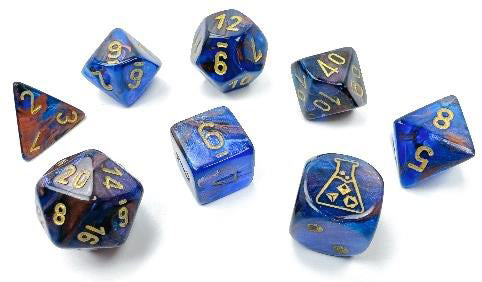 Lab Dice 6 Lustrous Azurite Gold 7 die set