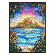 Card Sleeves Standard Matte Art Stained Glass Hidden Island