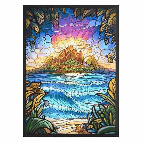 Card Sleeves Standard Matte Art Stained Glass Hidden Island