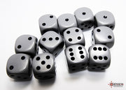 Opaque 16mm d6 Grey/black Dice BlockÃ¢â€žÂ¢ (12 dice)