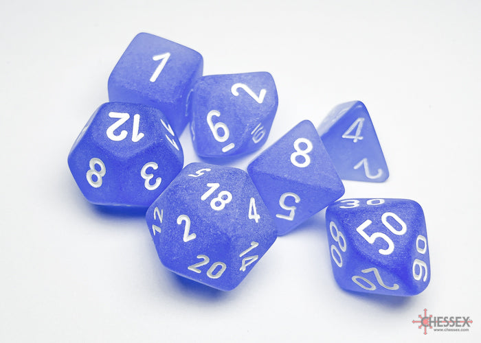 FrostedÃ¢â€žÂ¢ Polyhedral Blue/white 7-Die Set
