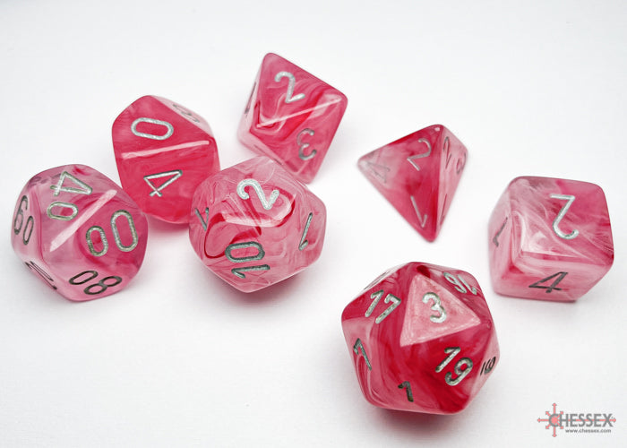 Ghostly Glow Polyhedral Pink/silver 7-Die Set