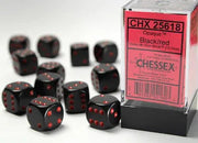 Opaque 16mm d6 Black/red Dice BlockÃ¢â€žÂ¢ (12 dice)