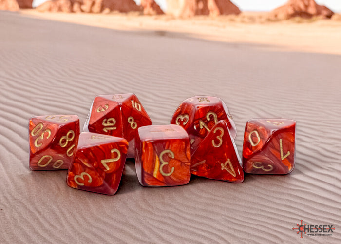 ScarabÃ‚Â® Mega-hedralÃ‚Â® ScarletÃ¢â€žÂ¢/gold 7-Die Set