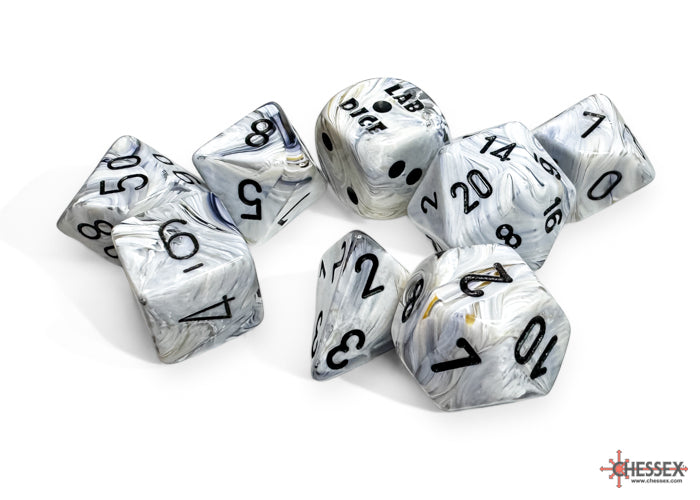 Marble Polyhedral CalciteÃ¢â€žÂ¢/black 7-Die Set +