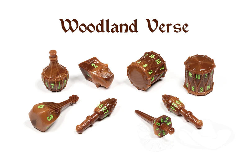 PolyHero Bard 8 Dice Set Woodland Verse