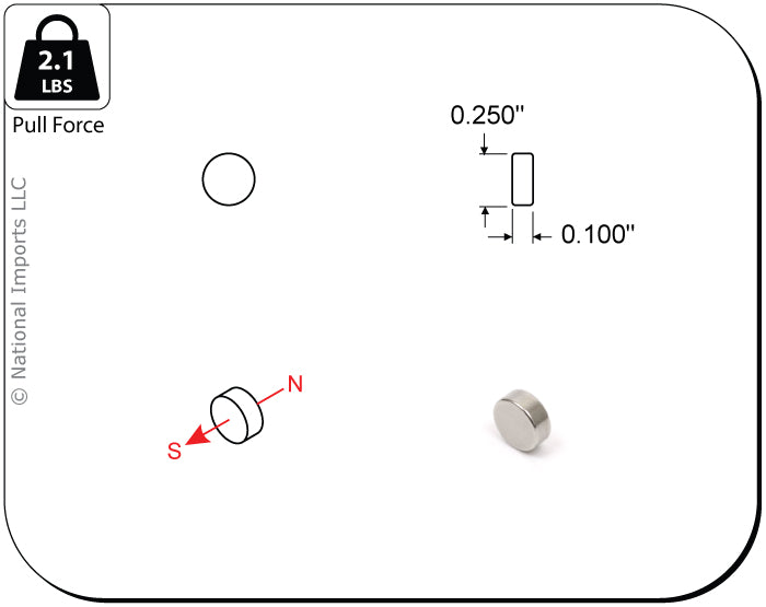 Rare Earth Magnet 0.25x 0.1 50ct