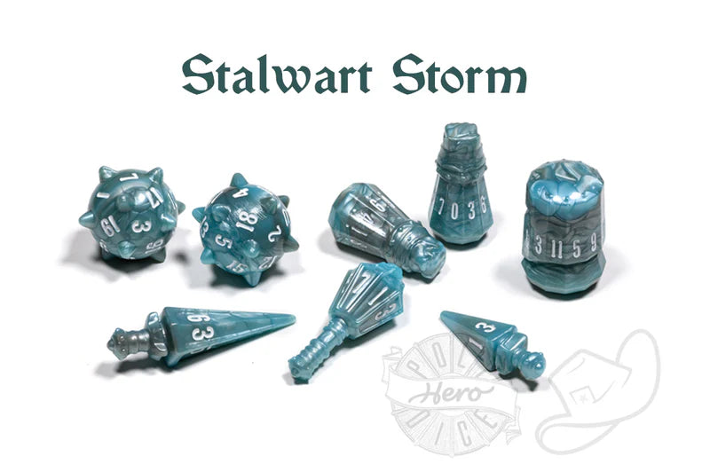 PolyHero Warrior 8 Dice Set Stalwart Storm