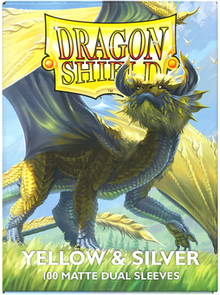 Dragon Shield Sleeves Dual Matte Yellow Silver (100)