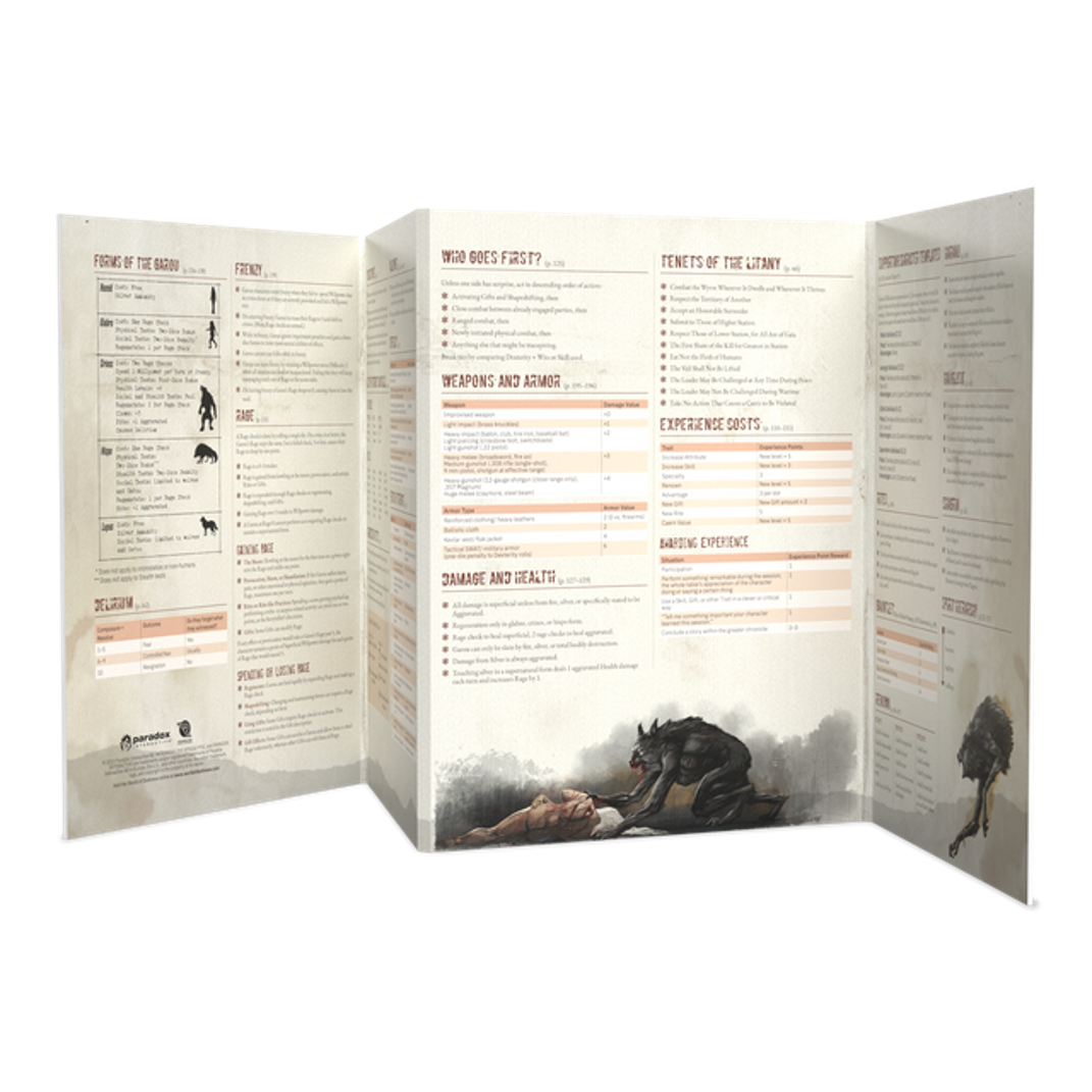 Werewolf The Apocalypse RPG Storyteller's Screen & Toolkit