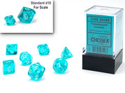 Translucent Mini-hedralÃ‚Â® Teal/white 7-Die Set