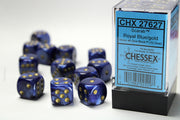 ScarabÃ‚Â® 16mm d6 Royal Blue/gold Dice BlockÃ¢â€žÂ¢ (12 dice)