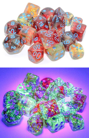 NebulaÃ‚Â® 12mm d6 PrimaryÃ¢â€žÂ¢/blue LuminaryÃ¢â€žÂ¢ Dice BlockÃ¢â€žÂ¢ (36 dice)