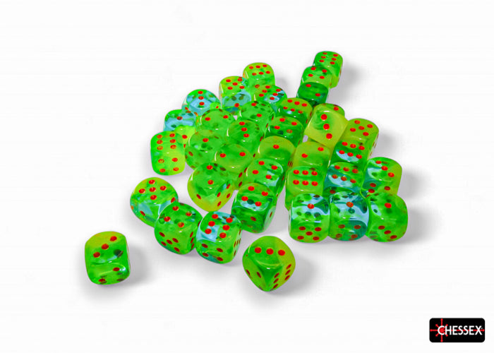 GeminiÃ‚Â® 12mm d6 Plasma Green-Teal/orange LuminaryÃ¢â€žÂ¢ Dice BlockÃ¢â€žÂ¢ (36 dice)