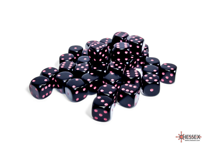 Opaque 12mm d6 Black/pink Dice BlockÃ¢â€žÂ¢ (36 dice)