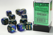 GeminiÃ‚Â® 16mm d6 Blue-Green/gold Dice BlockÃ¢â€žÂ¢ (12 dice)