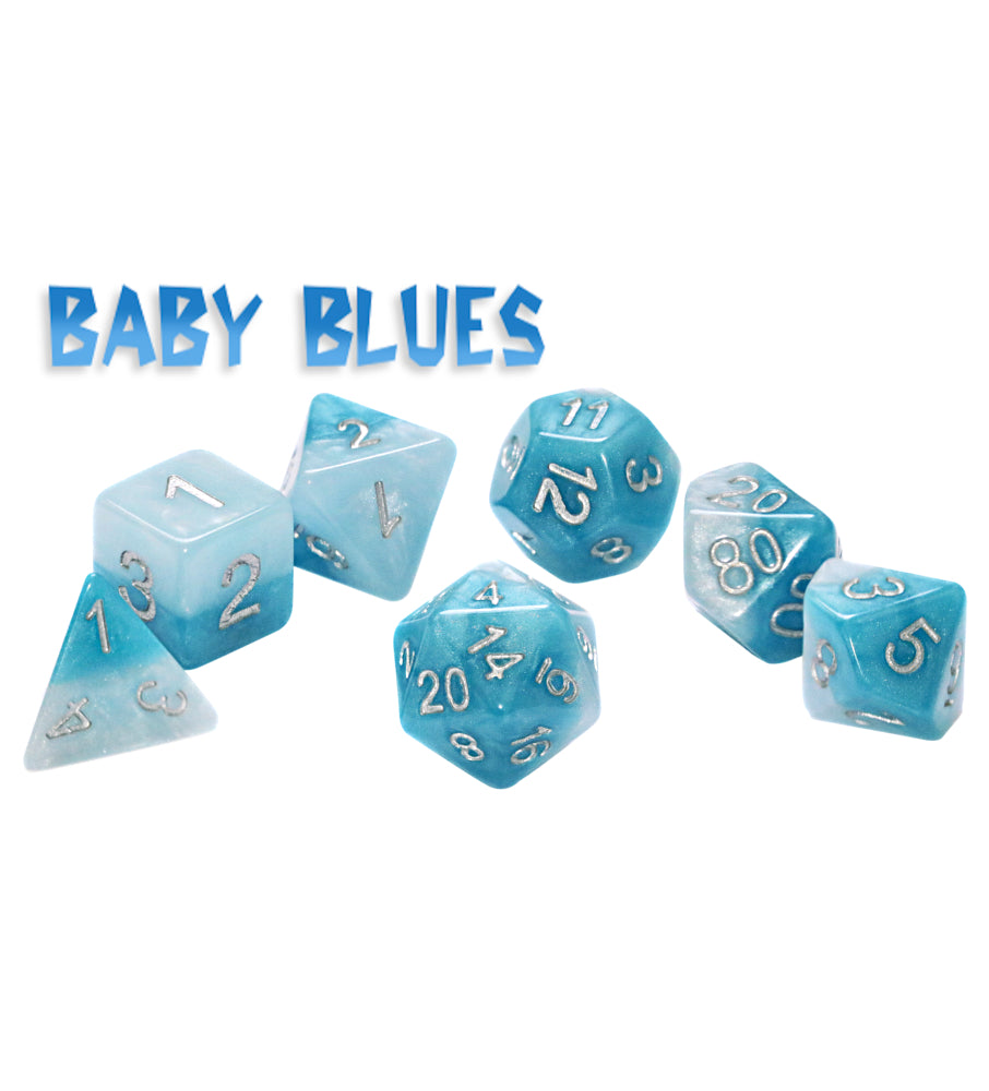 Halfsies Dice - Baby Blues 7 Die Set