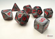 VelvetÃ‚Â® Mini-hedralÃ‚Â® Black/red 7-Die Set