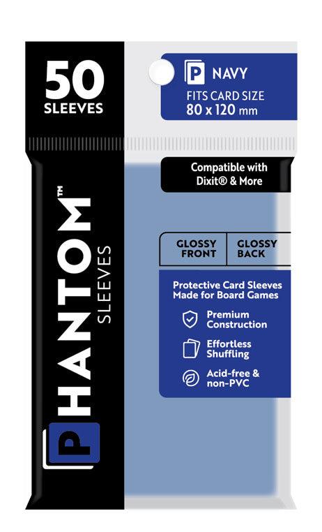 Phantom Navy Sleeves Gloss/Gloss 80x120mm Clear 50ct