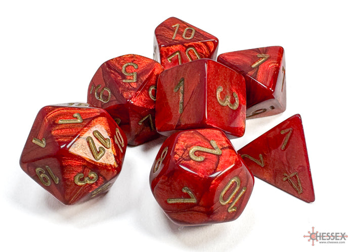 ScarabÃ‚Â® Polyhedral Scarlet/gold 7-Die Set