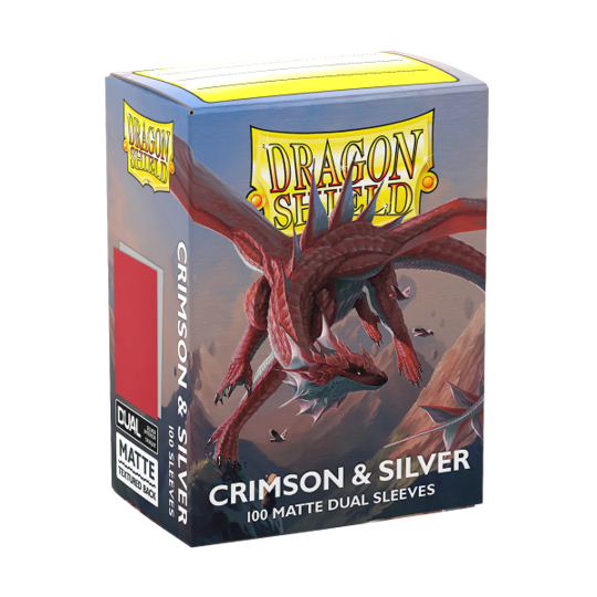 Dragon Shield Sleeves Dual Matte Crimson Silver (100)