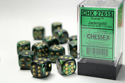 ScarabÃ‚Â® 16mm d6 Jade/gold Dice BlockÃ¢â€žÂ¢ (12 dice)