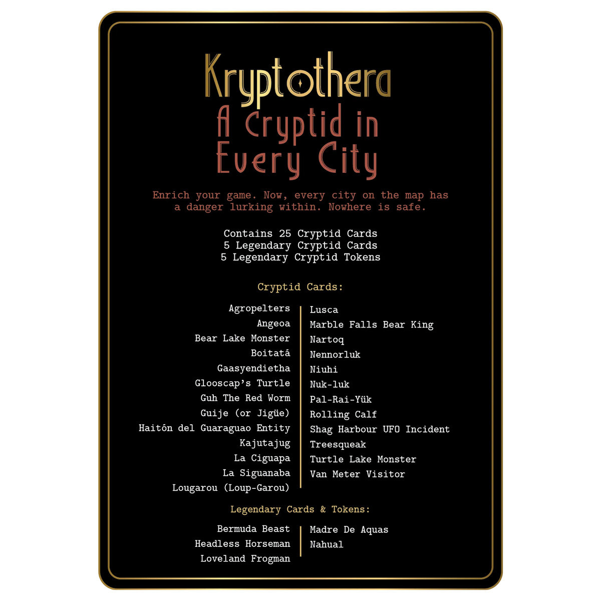 Kryptothera: A Cryptid in Every City