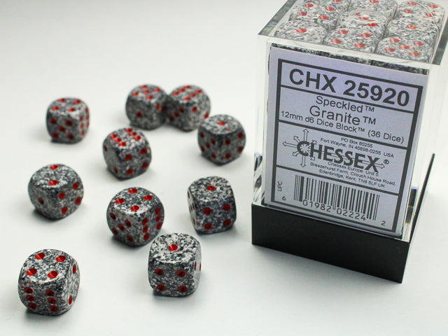 SpeckledÃ‚Â® 12mm d6 GraniteÃ¢â€žÂ¢ Dice BlockÃ¢â€žÂ¢ (36 dice)